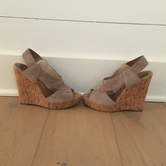 Pelle Moda  "Dana" cross cross cork wedge -grey - Picture 3 of 7